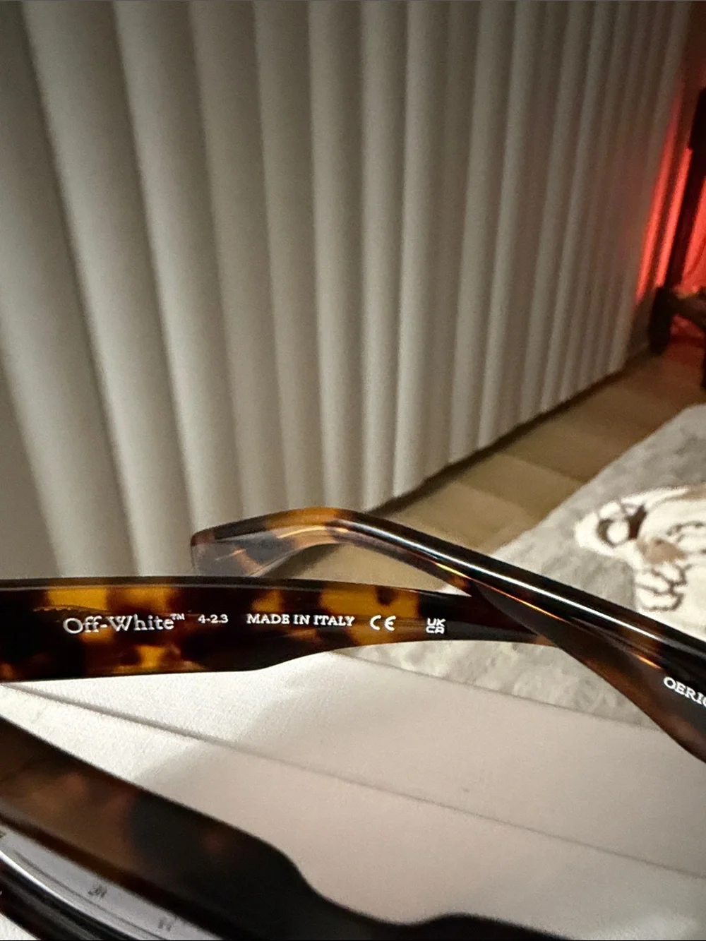 Off-White Brown Tortoiseshell Rectangular Sunglasses